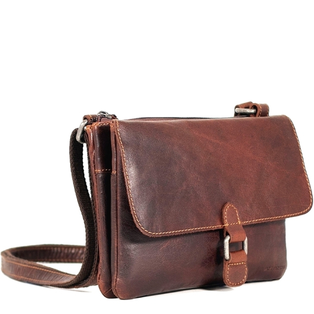 Jack George's Hand Stained Buffalo Leather Crossbody Bag EUC
